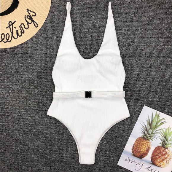 ❤️ 10. ribbed white belt monokini - Picture 6 of 8